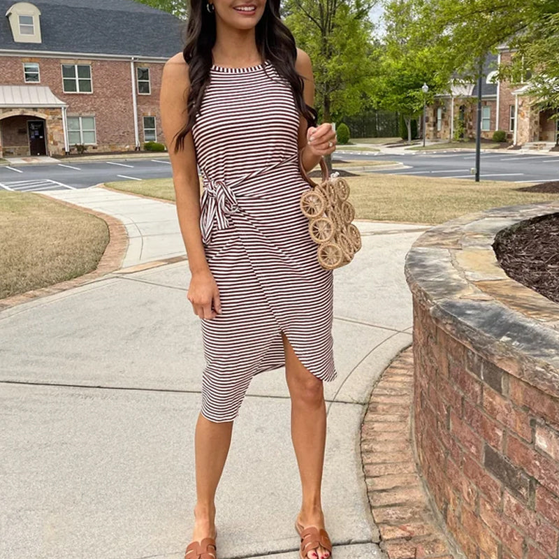 Bella - Vestido de algodón a rayas