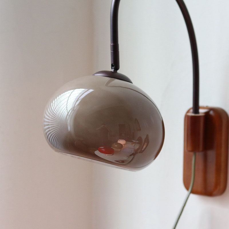 Europäisches Design Wandleuchte aus Glas und Massivholz