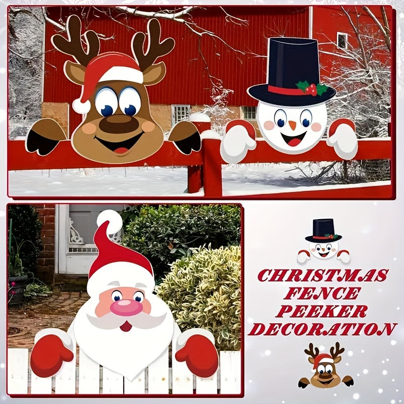 Festlich | Set de decoración de valla navideña de 3 piezas