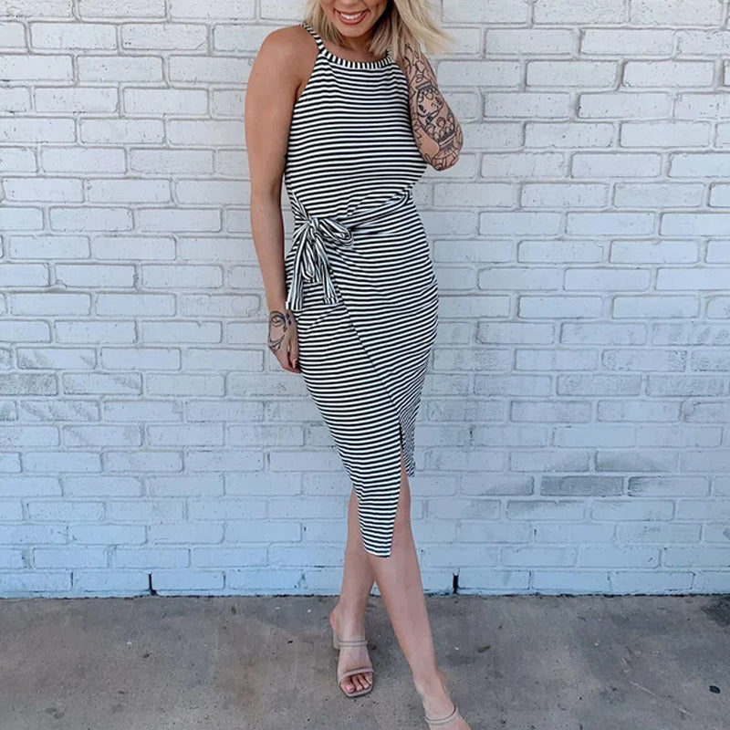 Bella - Vestido de algodón a rayas