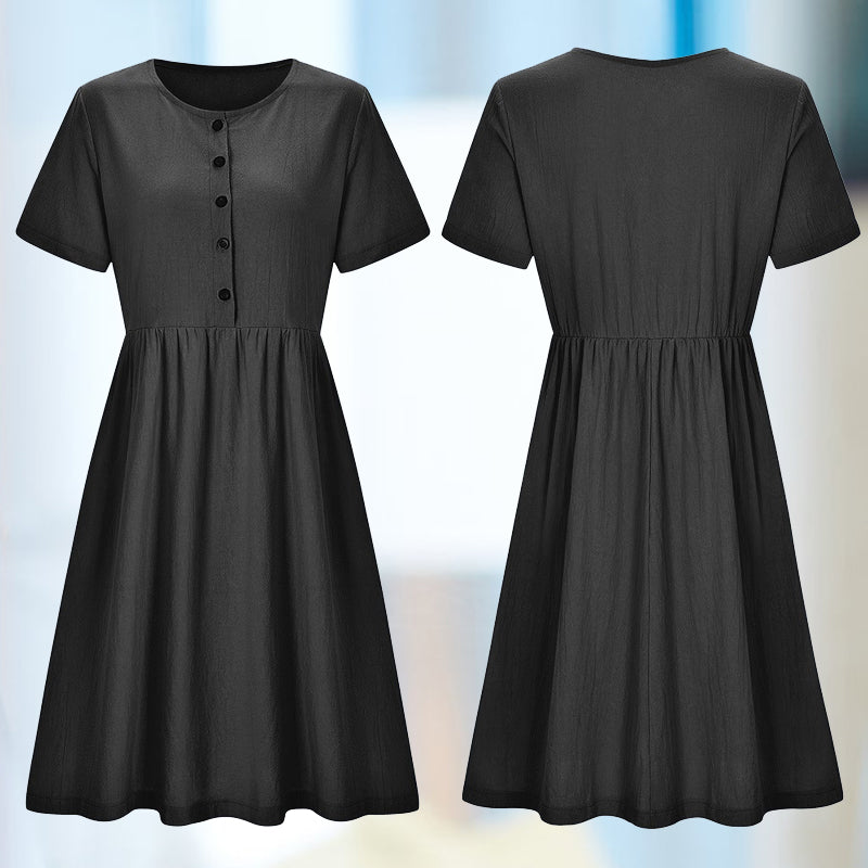 Sylvie - Vestido ajustado de algodón y lino