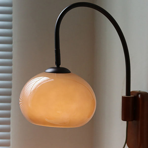 Europäisches Design Wandleuchte aus Glas und Massivholz