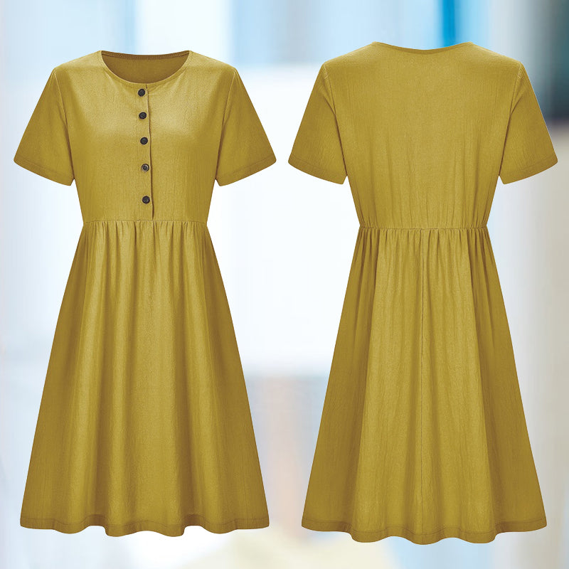 Sylvie - Vestido ajustado de algodón y lino