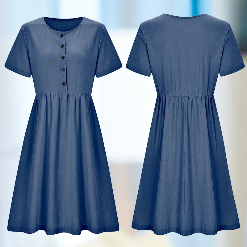 Sylvie - Vestido ajustado de algodón y lino