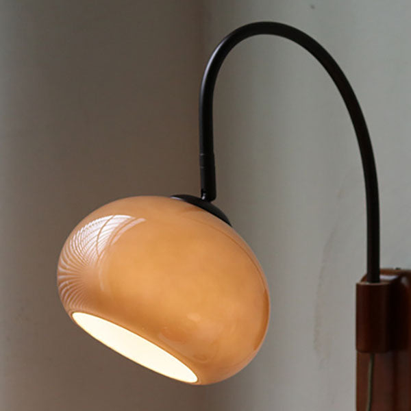 Europäisches Design Wandleuchte aus Glas und Massivholz