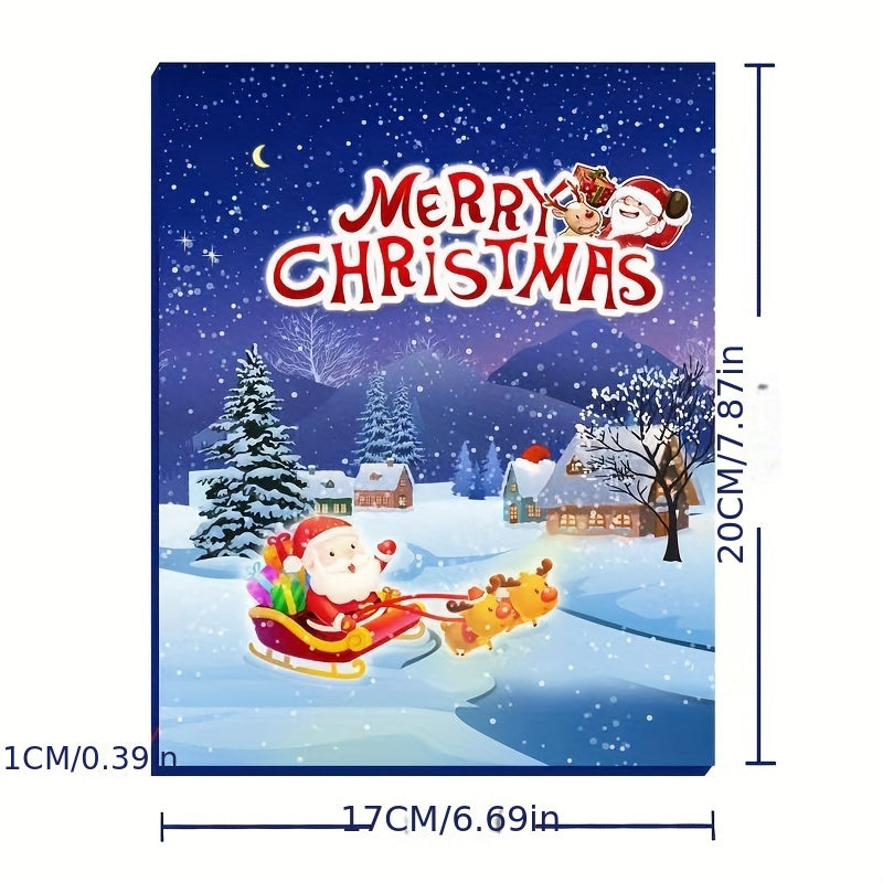 Calendario de Adviento Navideño Vintage con cuenta regresiva de 24 días y adornos navideños de colección