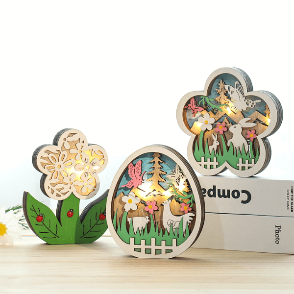 EasterGlow – Leuchtende laggedrehte Hasenfiguren mit sanften LED-Elementen