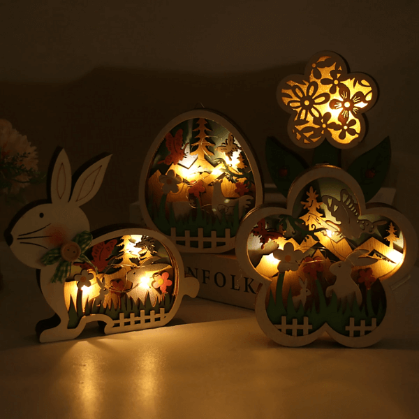 EasterGlow – Leuchtende laggedrehte Hasenfiguren mit sanften LED-Elementen