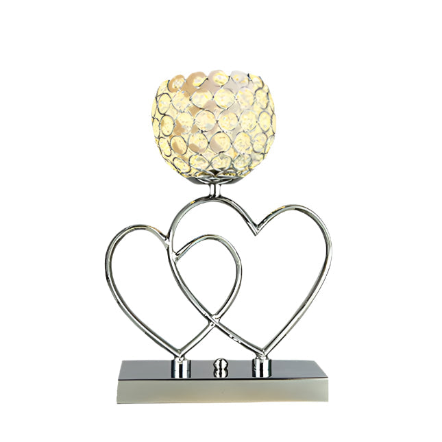 Amorette - Romantische Kristall-Tischlampe mit doppelter Herzform