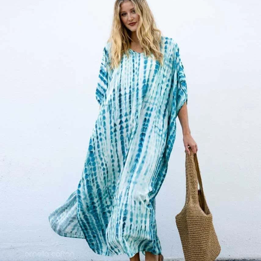 Cassandra - Vestido de playa suelto y veraniego tipo kaftán
