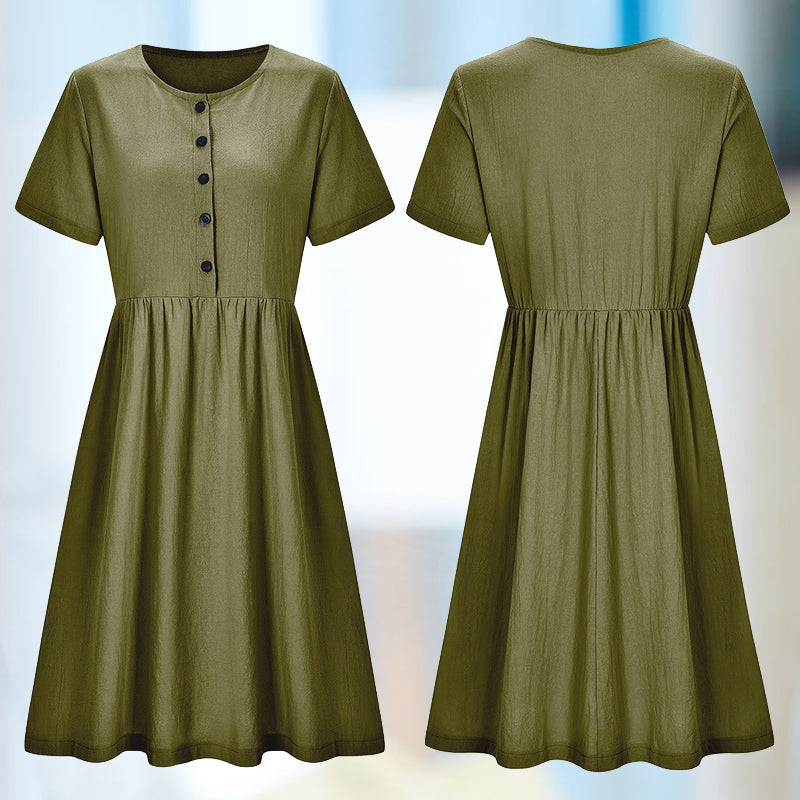 Sylvie - Vestido ajustado de algodón y lino