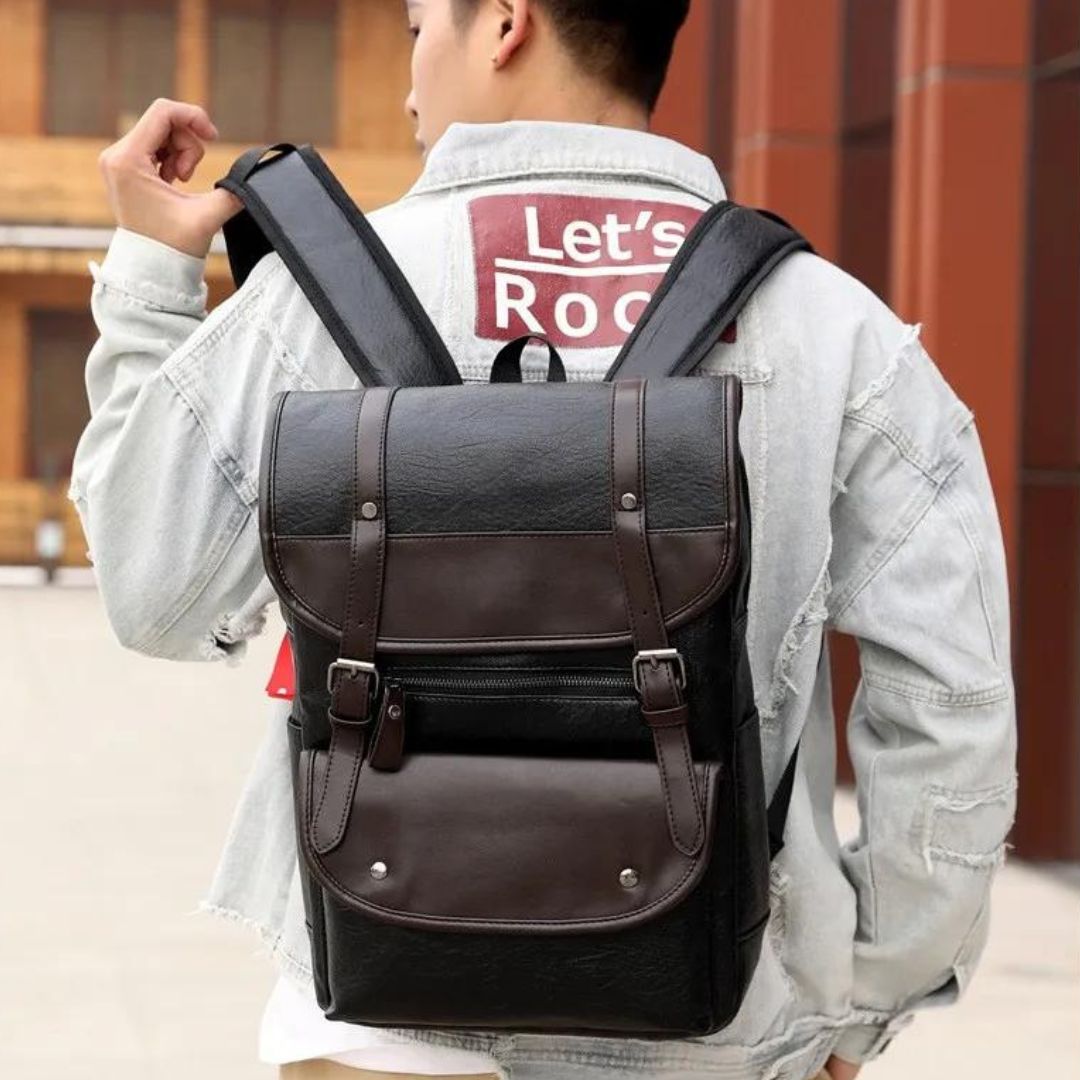David - Vintage-Rucksack mit Schnallenverschluss