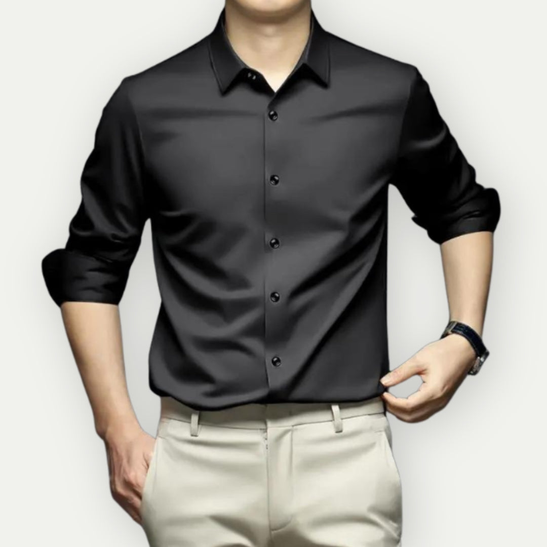 Henning - Elegante Slim-Fit-Bluse mit Stehkragen