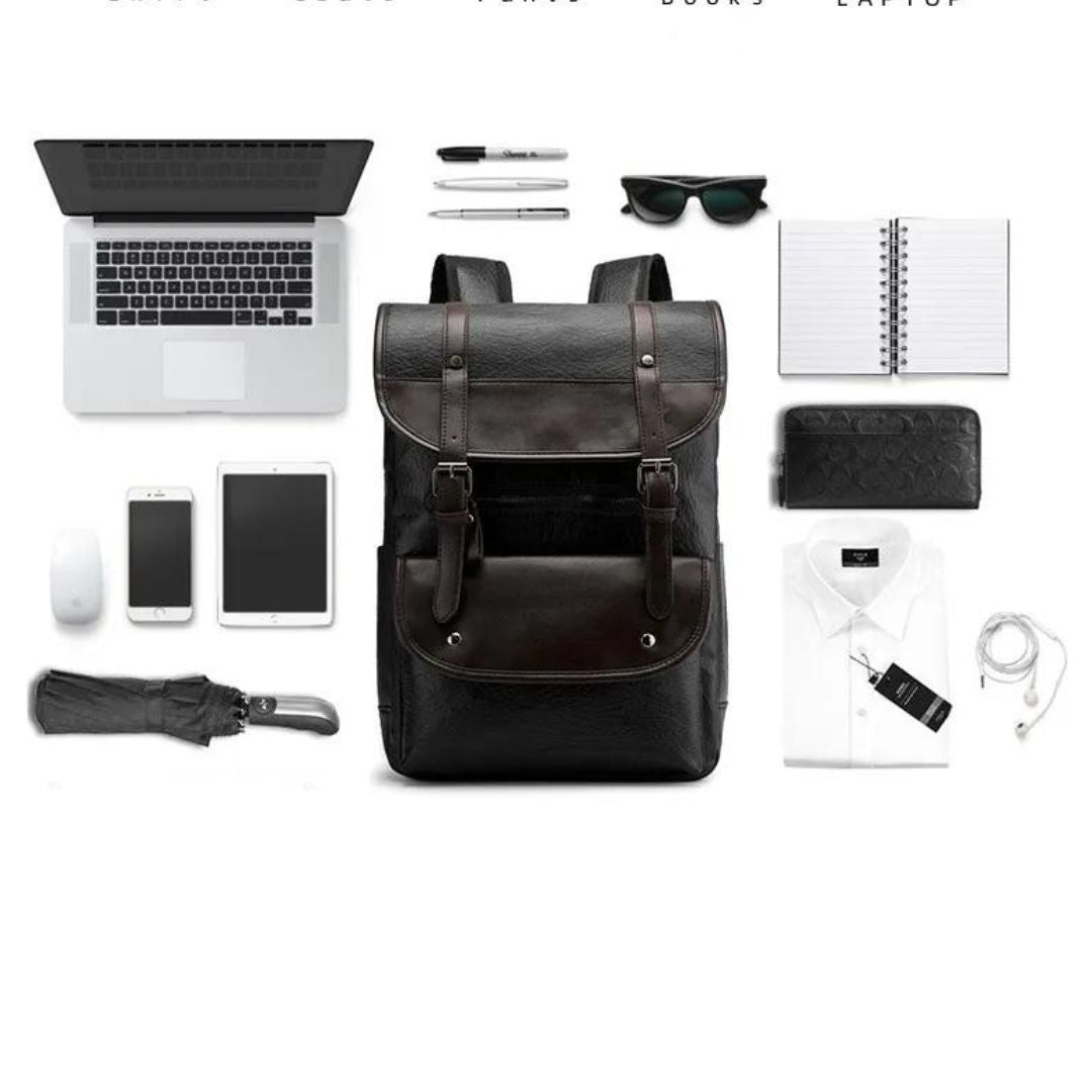 David - Mochila vintage con cierre de hebillas