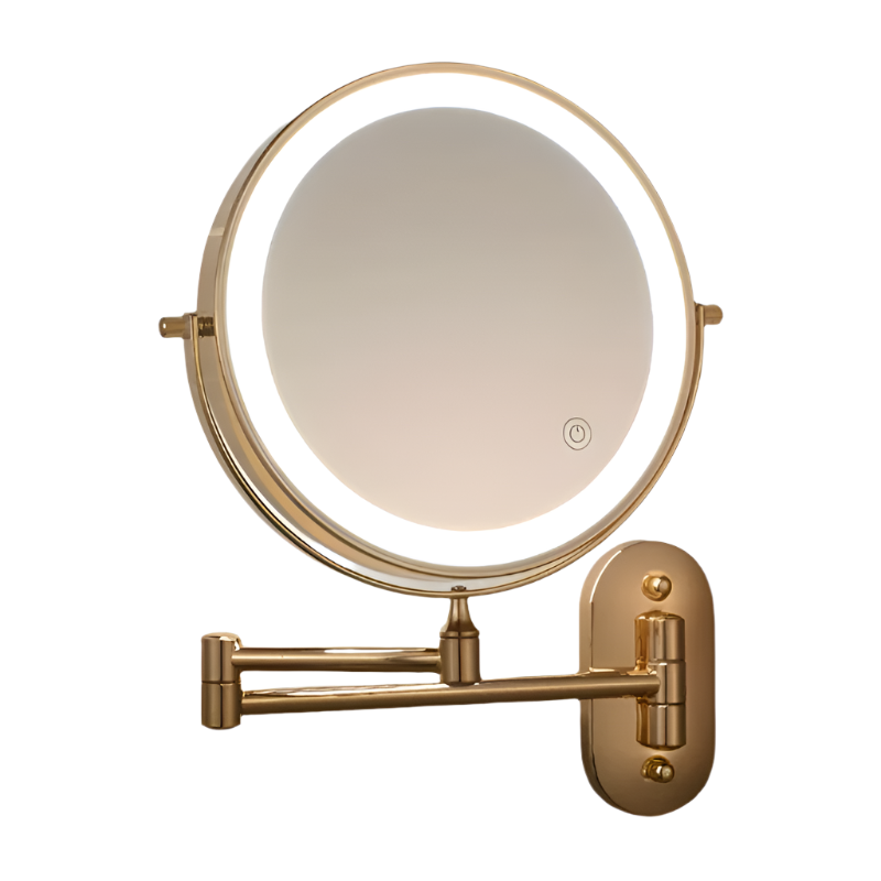 LumaGlow – LED-Wandspiegel rund für Make-up