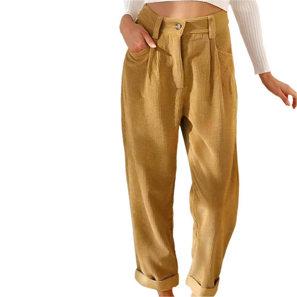 Lynette – Højtaljede bukser med vide ben