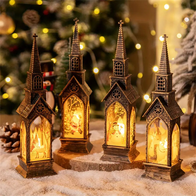 4 Stück Weihnachts-LED-Kerzenlichter Dekorationen