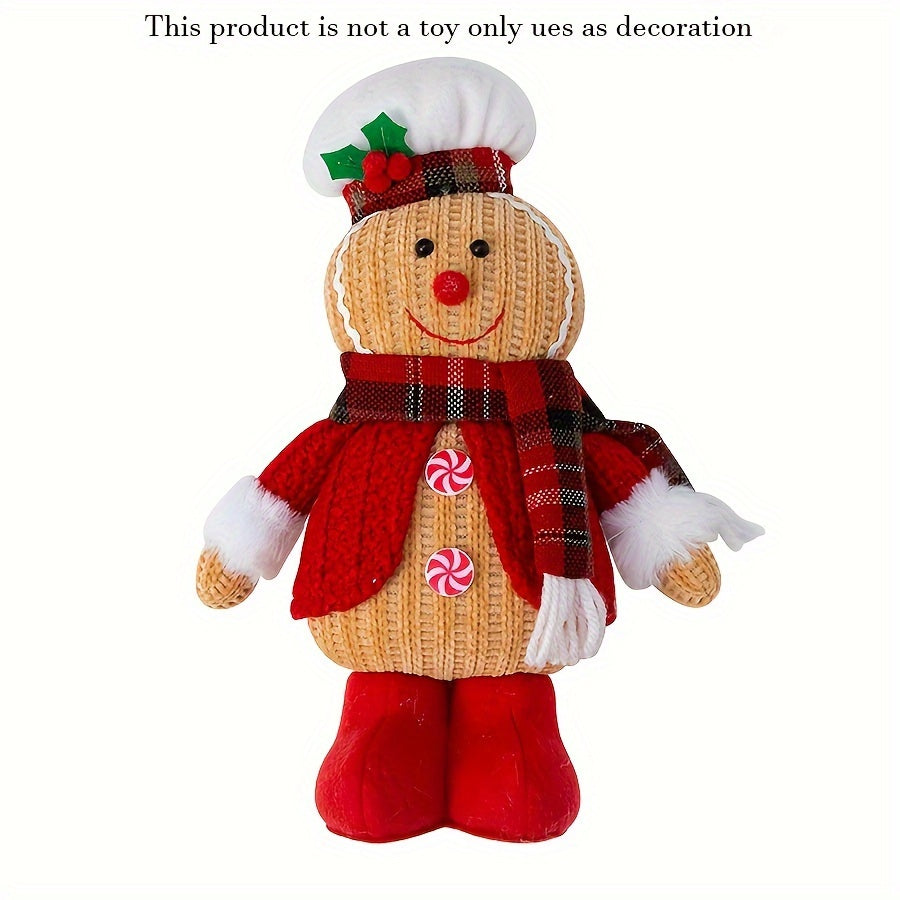 2 piezas | Figuras navideñas tejidas a mano para decoración