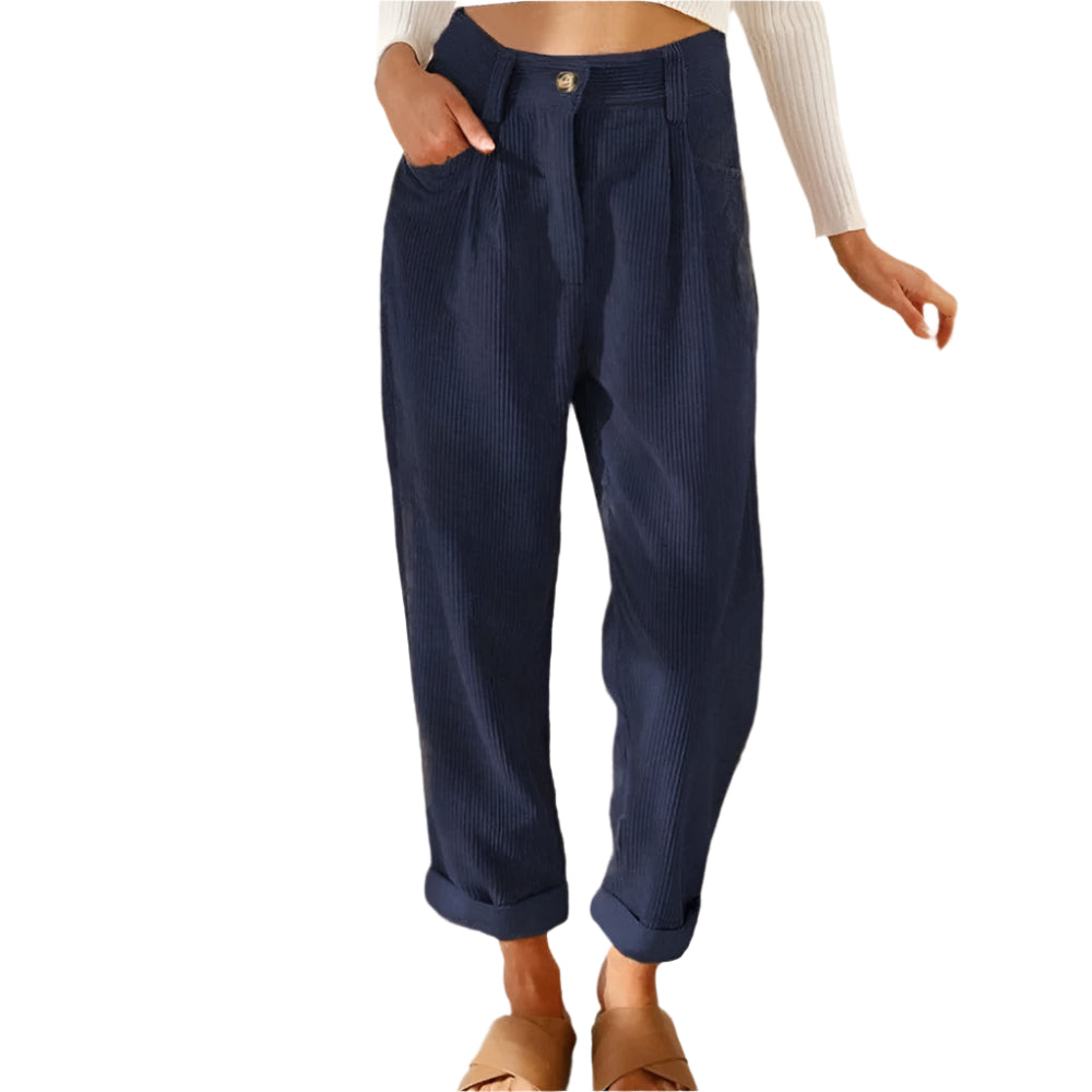 Lynette – Højtaljede bukser med vide ben