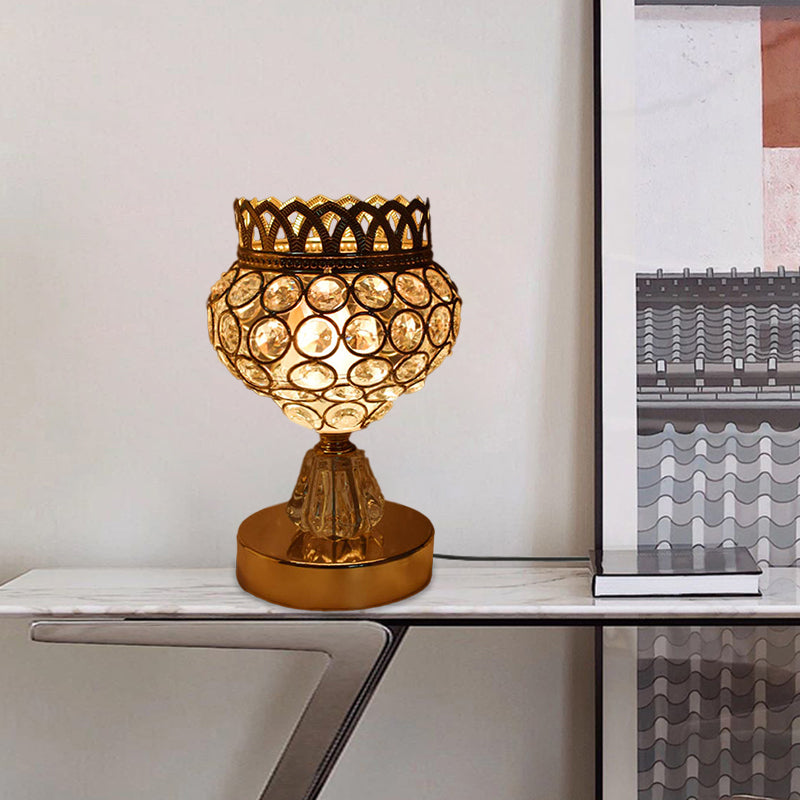 Velaire – Kristall-eingelassene goldene Schreibtischlampe