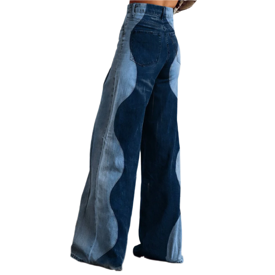 Tricia - Breite Jeans mit Wellenmuster