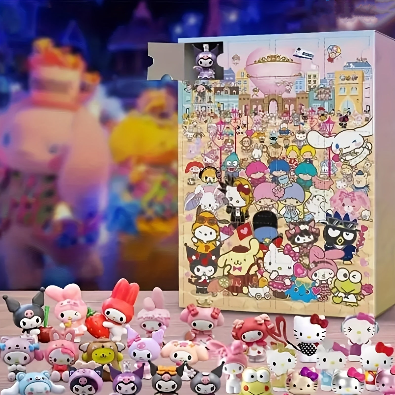 Hello Kitty Adventskalender – 24-teiliges Weihnachts-Countdown-Geschenkset mit Flugzeug-Box