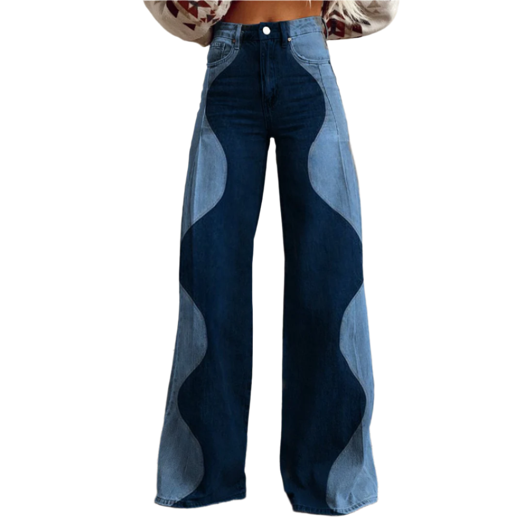 Tricia - Breite Jeans mit Wellenmuster