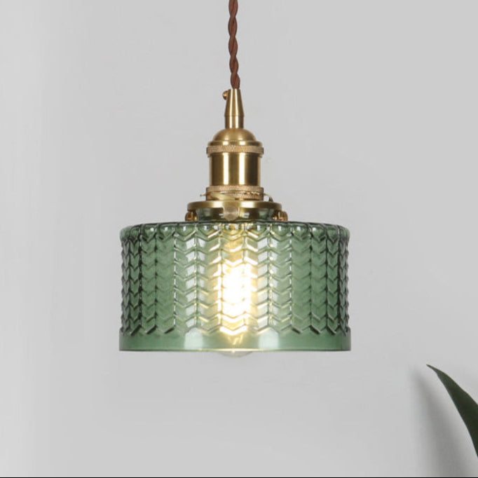 GlassFlair – Wellenförmiger Glasanhänger mit Messingakzent