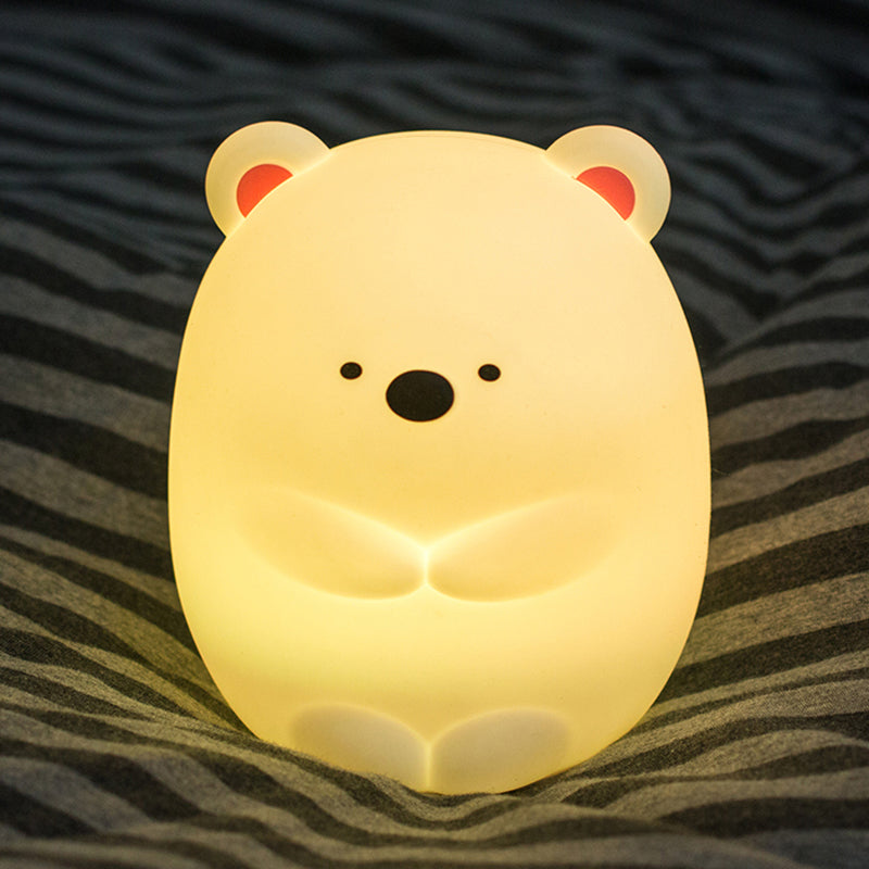 CuddleBear – Moderne weiße LED-Nachtlampe für den Kindergarten