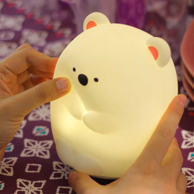 CuddleBear – Moderne weiße LED-Nachtlampe für den Kindergarten