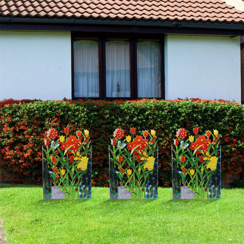 Floria - Bunte rechteckige Gartenpaneele