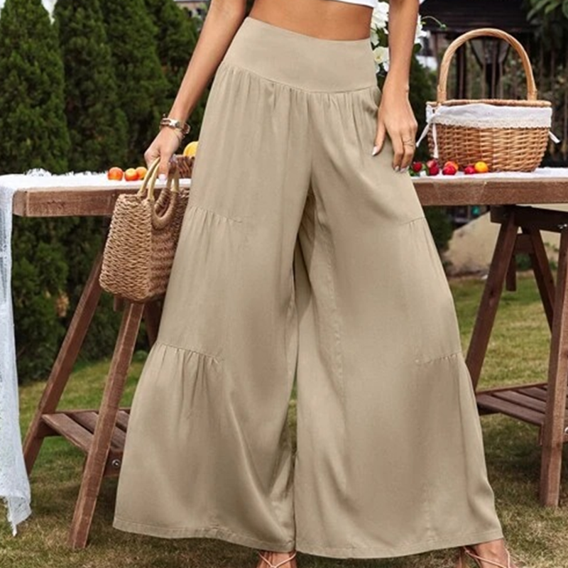 Gretia - Hosen aus Baumwollmischung mit breiten Beinen