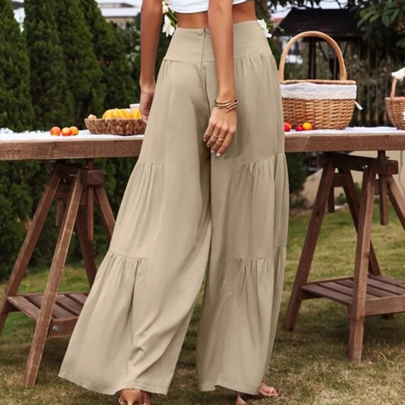 Gretia - Bukser i bomuldsblanding med vide ben