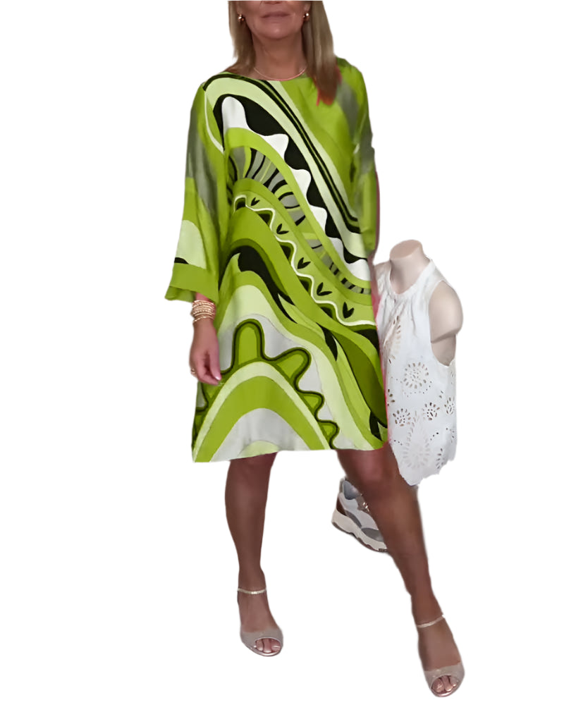 Nora – Elegantes Midi-Kleid mit langärmligem Komfort