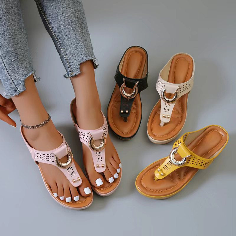 Marne - Sommer Frauen dicke Keilflip-Flops