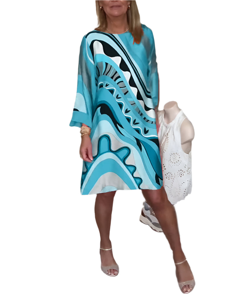 Nora – Elegantes Midi-Kleid mit langärmligem Komfort