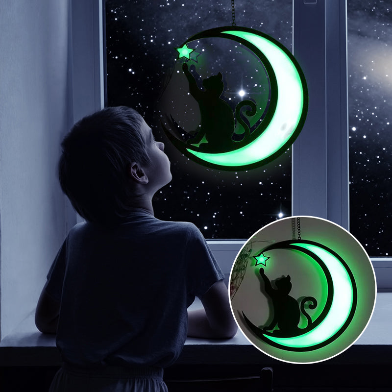 MoonlitWhiskers – Magische LED-Lichter für Katze und Halbmond