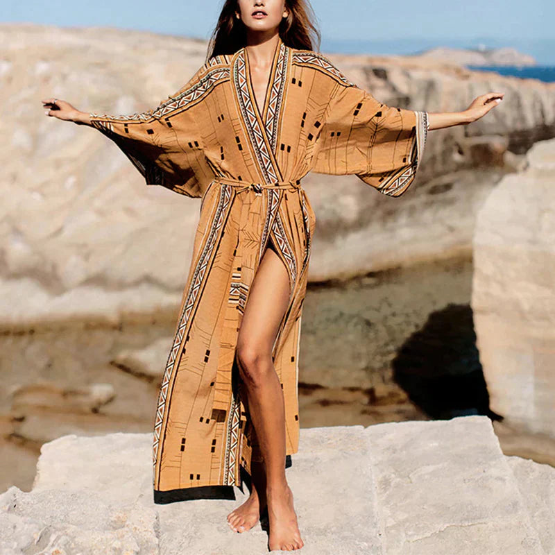 Persien - Boho Strandkimono mit Print