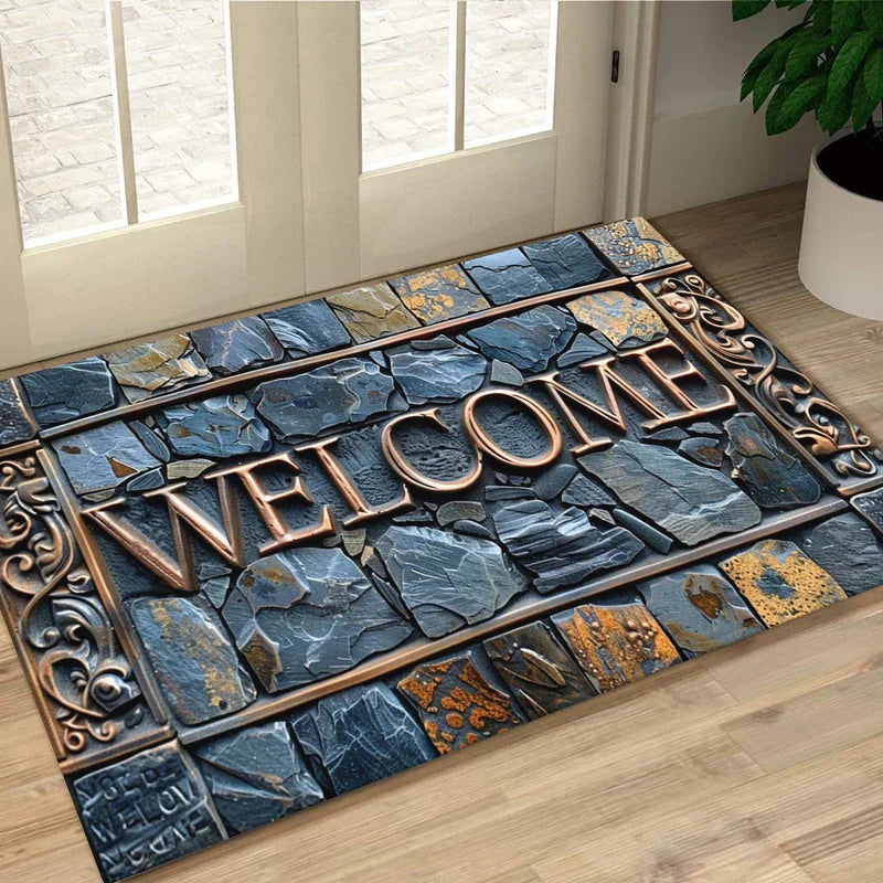 WillkommenStone – Tapis d'entrée 3D élégant