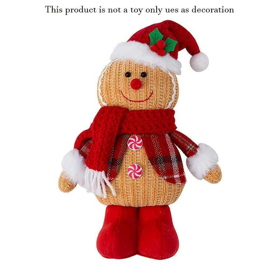 2 piezas | Figuras navideñas tejidas a mano para decoración