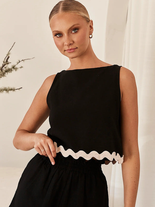 Karen - Ærmeløs top og shorts sæt