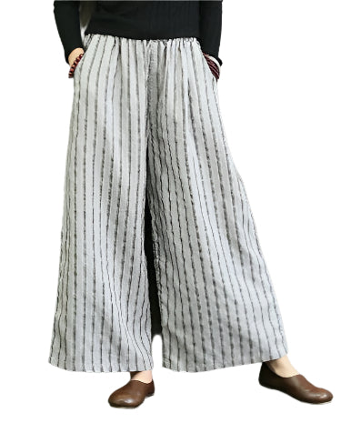 Shelly - Stribede bukser med vide ben