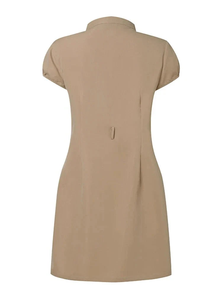 Kylie - Elegante vestido cargo hasta la rodilla con escote en V