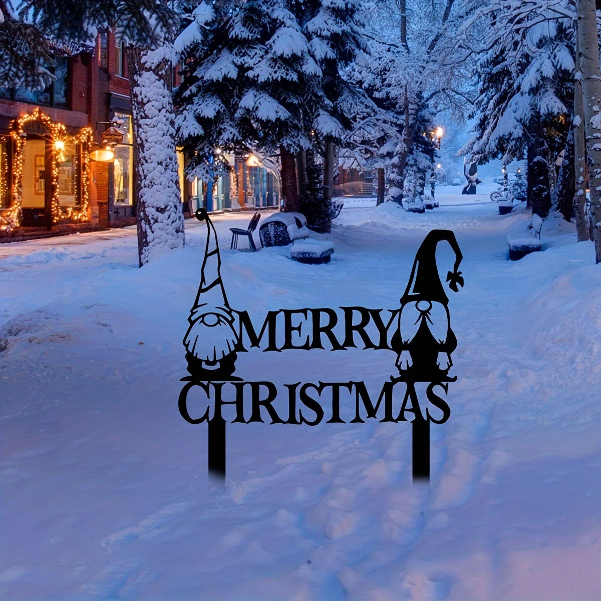 Charmant pique-jardin métallique de Noël