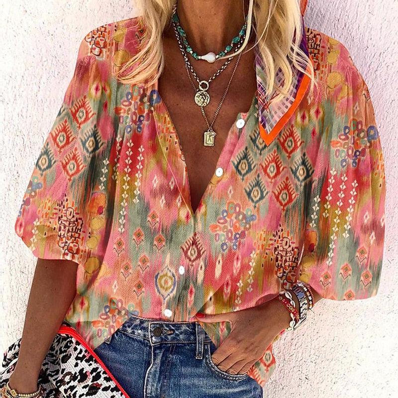 Tessa Blumengesäumtes Sommertop mit halblangen Ärmeln – Elegantes T-Shirt für Damen