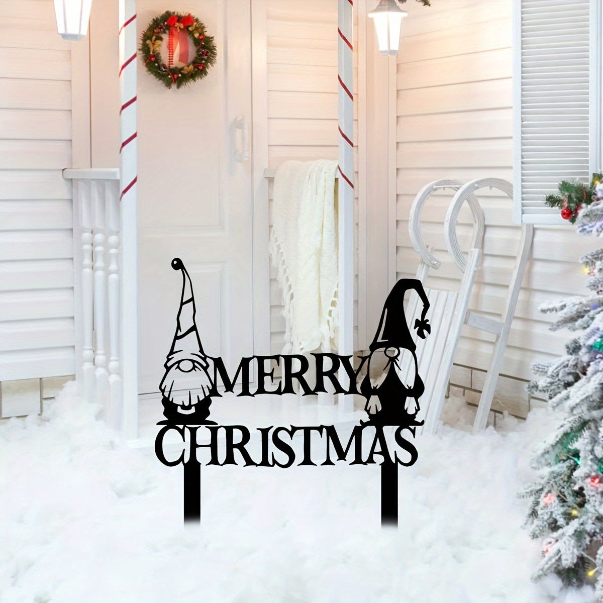 Charmant pique-jardin métallique de Noël