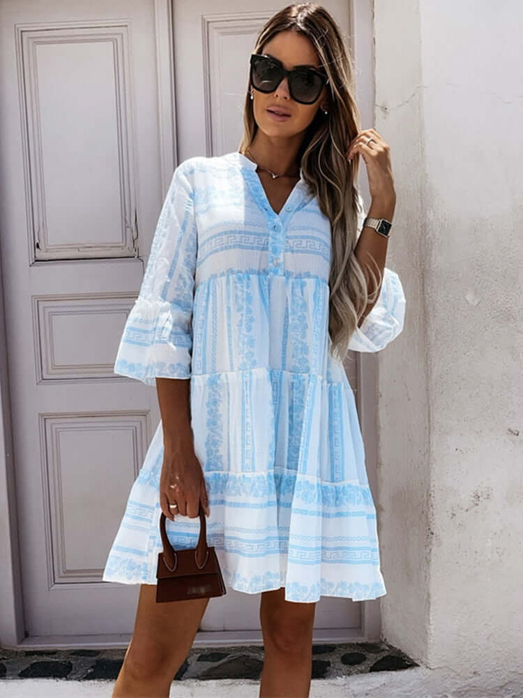 Ria - Vestido de verano bohemio con volantes