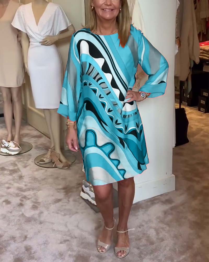 Nora – Elegantes Midi-Kleid mit langärmligem Komfort