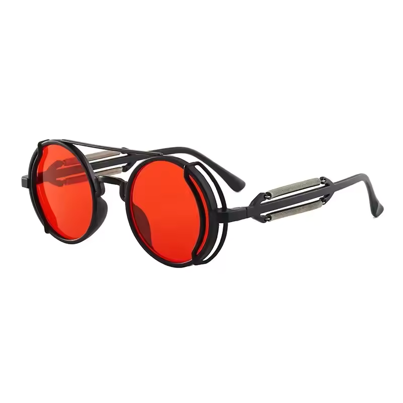 GearGaze - Steampunk-inspirierte runde Metallsonnenbrillen
