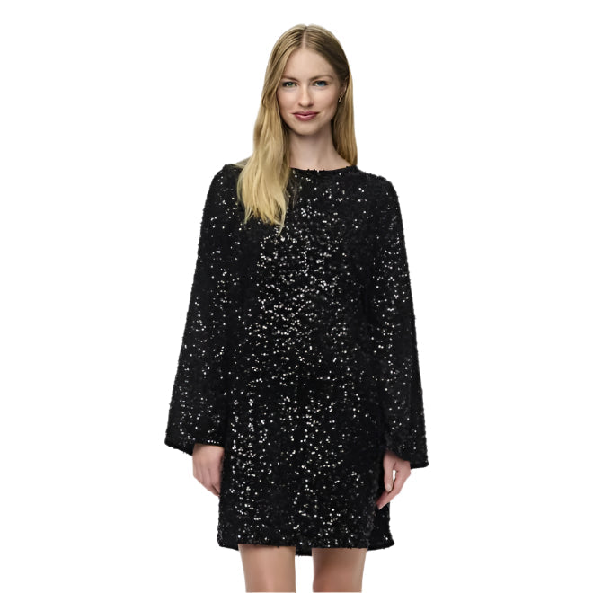 Alette - Eleganza scintillante Abito a maniche lunghe con dettaglio a nastro intrecciato